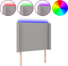 vidaXL világosszürke szövet LED-es fejtámla 83x16x118/128 cm