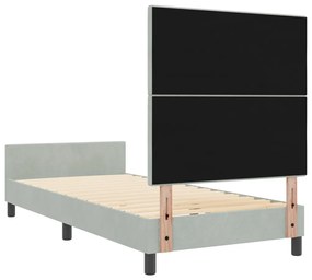 Világosszürke Velúr Ágykeret 80x200 cm