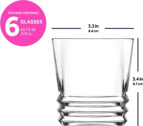 6 részes üveg pohár szett 315 ml