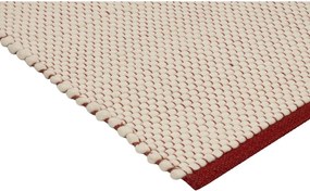 Piros-bézs kézi szövésű gyapjú szőnyeg 140x200 cm Lenu – noo.ma