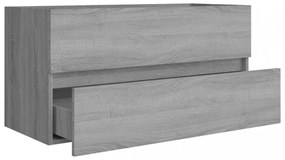szürke sonoma színű szerelt fa éjjeliszekrény 90x38,5x45 cm