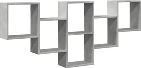 vidaXL betonszürke szerelt fa fali polc 159 x 18 x 66 cm