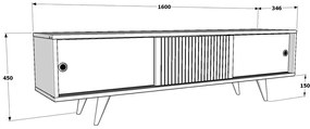 TV szekrény Ecranissa (antracit + tölgy). 1107289