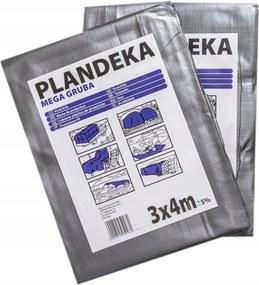 Pe Ponyva Vastag, 260g/m2 Ezüst-Fekete, 10x12m