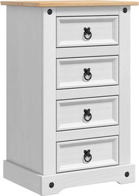 vidaXL Éjjeli asztal Corona Fehér 53 x 39 x 84 cm Tömör fenyőfa