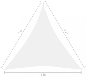 fehér háromszögű oxford-szövet napvitorla 5 x 5 x 5 m
