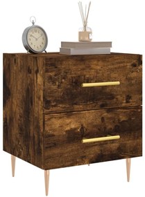 2 db füstös tölgy színű szerelt fa éjjeliszekrény 40x35x47,5 cm