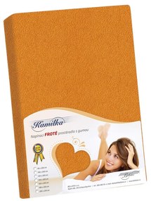 Kamilla frottír lepedő, világos narancssárga, 160 x 200 cm