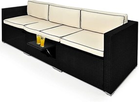 Casaria® Kerti pad - műrattan, 230 cm - pozíció állítható