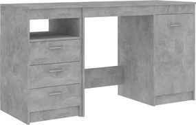 vidaXL betonszürke szerelt fa íróasztal 140 x 50 x 76 cm