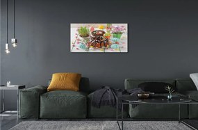 Akrilkép Tojás torta virág 140x70 cm 4 fogas