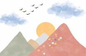 Fotótapéta Gyerekeknek Lányok Fiú Hegyek Gyerek Tapéta 300x210