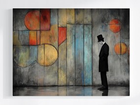 Vászonkép Canvas Absztrakt Geometria Férfi Henger Gondolat 100x75