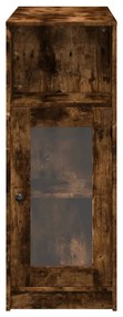 füstös tölgy szerelt fa bárasztal tárolókkal 101x40x103,5 cm