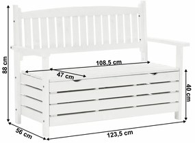 Kerti pad, fehér, 123,5 cm, DILKA