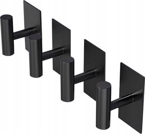 Akasztók akasztók öntapadós fém fekete 4 db törölköző törlőkendő