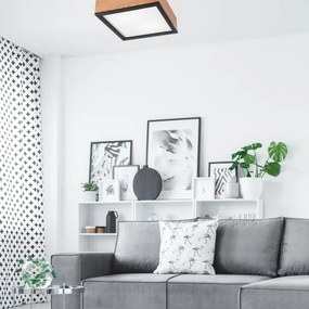 Mennyezeti lámpa OAK SQUARE 2xE27/15W/230V 31x31 cm tölgy/fekete