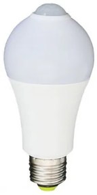 LED lámpa , égő , mozgásérzékelővel , E27 foglalat , 7W , hideg fehér