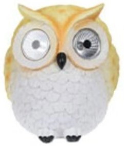 Owl Napelemes lámpa, 14x14.5x15.5 cm, poliszton, sárga