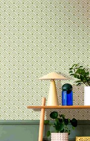 Parato Cristiana Masi Rio Texture fehér-zöld geometrikus vlies tapéta – 2050