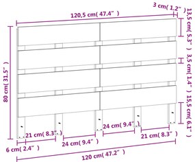 viaszbarna tömör fenyőfa fejtámla 120 cm