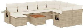 vidaXL 11 részes bézs polyrattan kerti ülőgarnitúra párnákkal