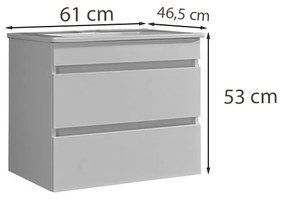 Cube 60 alsó szekrény mosdóval