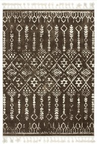 140x190 cm Puha Szőnyeg Etno Barna Nappali Krém