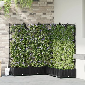 Kertész cserép rácsos változattal 5 pcs Fekete