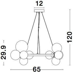 Függeszték Fekete ODILLIA NOVA LUCE 9009249