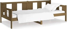 vidaXL mézbarna tömör fenyőfa kanapéágy 90 x 190 cm