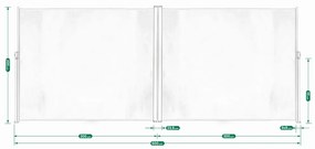 Oldalsó teraszmarkíz 200×600 cm - antracit