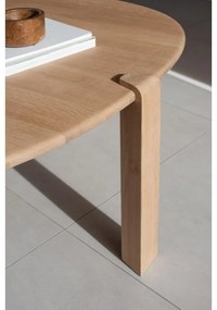 Natúr színű tölgyfa kerek dohányzóasztal ø 100 cm Kulin – Gazzda