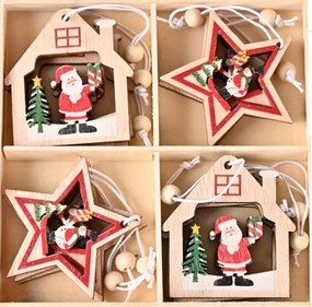 12x Karácsonyfa Medál Télapó Hóember Bombák Fa Medálok