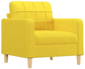 világossárga szövet kanapéfotel lábtartóval 60 cm