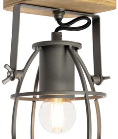 Ipari spotlámpa sötét szürke fával állítható - Arthur