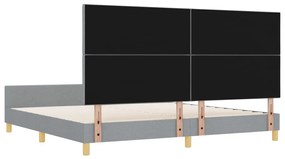 Világosszürke Szövet Ágykeret 200x200 cm
