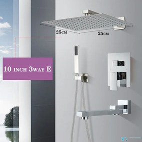 Zuhanypanel EYN PT04042 falba süllyesztett kivitelben, LED-világítással, többféle színváltozatban, például krómban és matt — 40 cm — Mozgatható