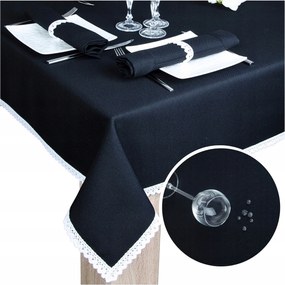 Abrosz Asztalra Csipkével Malaga 350x140 Abrosz Fekete Foltálló