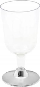 Borospohár műanyag, krómozott, ezüst, 200 ml 6 db