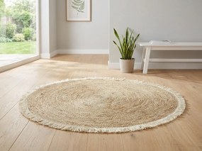 Természetes kerek szőnyeg VELOR ⌀ 70 cm, bézs