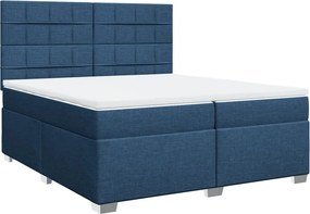 vidaXL kék szövet rugós ágy matraccal 200 x 200 cm