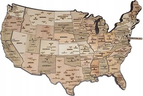 Amerika Usa Térkép Fa Falra Fa Kép Fali Dekoráció