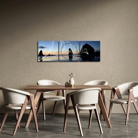 Kép - tengerpart naplementekor (órával) (90x30 cm)