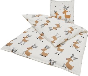 Renforcé pamut ágynemű TIMBA DEER fehér Ágyneműhuzat mérete: 80 x 80 cm | 135 x 200 cm