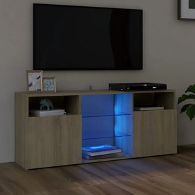 Sonoma tölgy színű TV-szekrény LED lámpákkal 120x30x50 cm