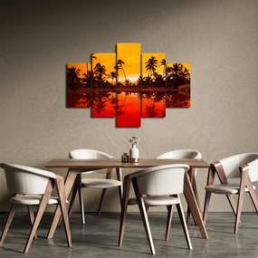 Kép - naplemente az üdülőhely felett (150x105 cm)