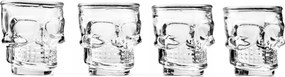 Koponya pohár szett 4 db-os vodka pohár, shotok koponya bár pub