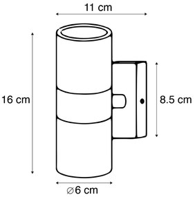 2 darabos kültéri fali lámpa szett fekete IP44 - Duo
