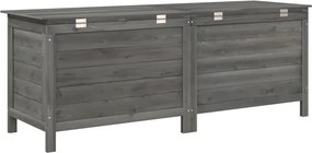 vidaXL antracit tömör fenyőfa kerti tárolóláda 150 x 50 x 56,5 cm